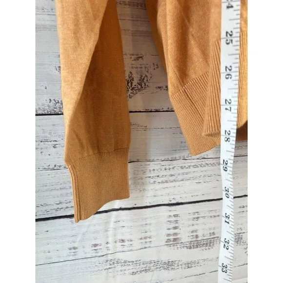 Peter Millar Sweater Mens Large Orange 1/4 Zip Pullover Cashmere Silk Cotton - Picture 5 of 12